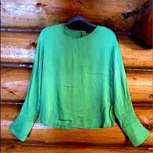 Something Navy - Green Long Sleeved Blouse